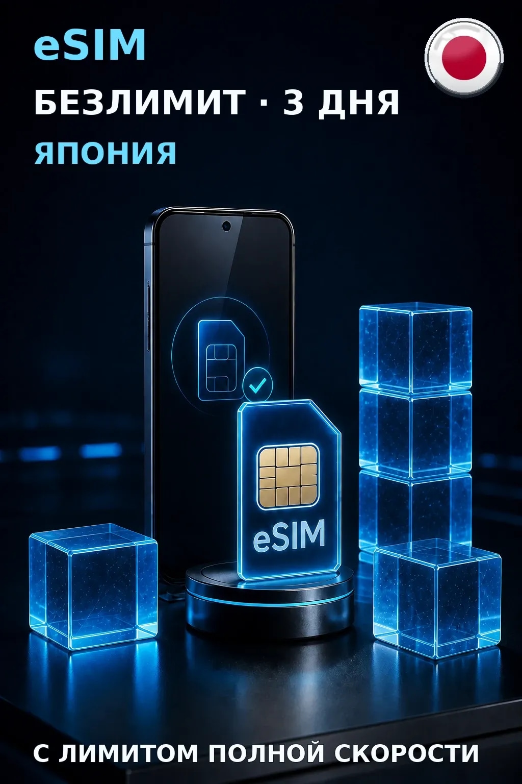 eSIM Япония — БЕЗЛИМИТ, 3 дня — интернет