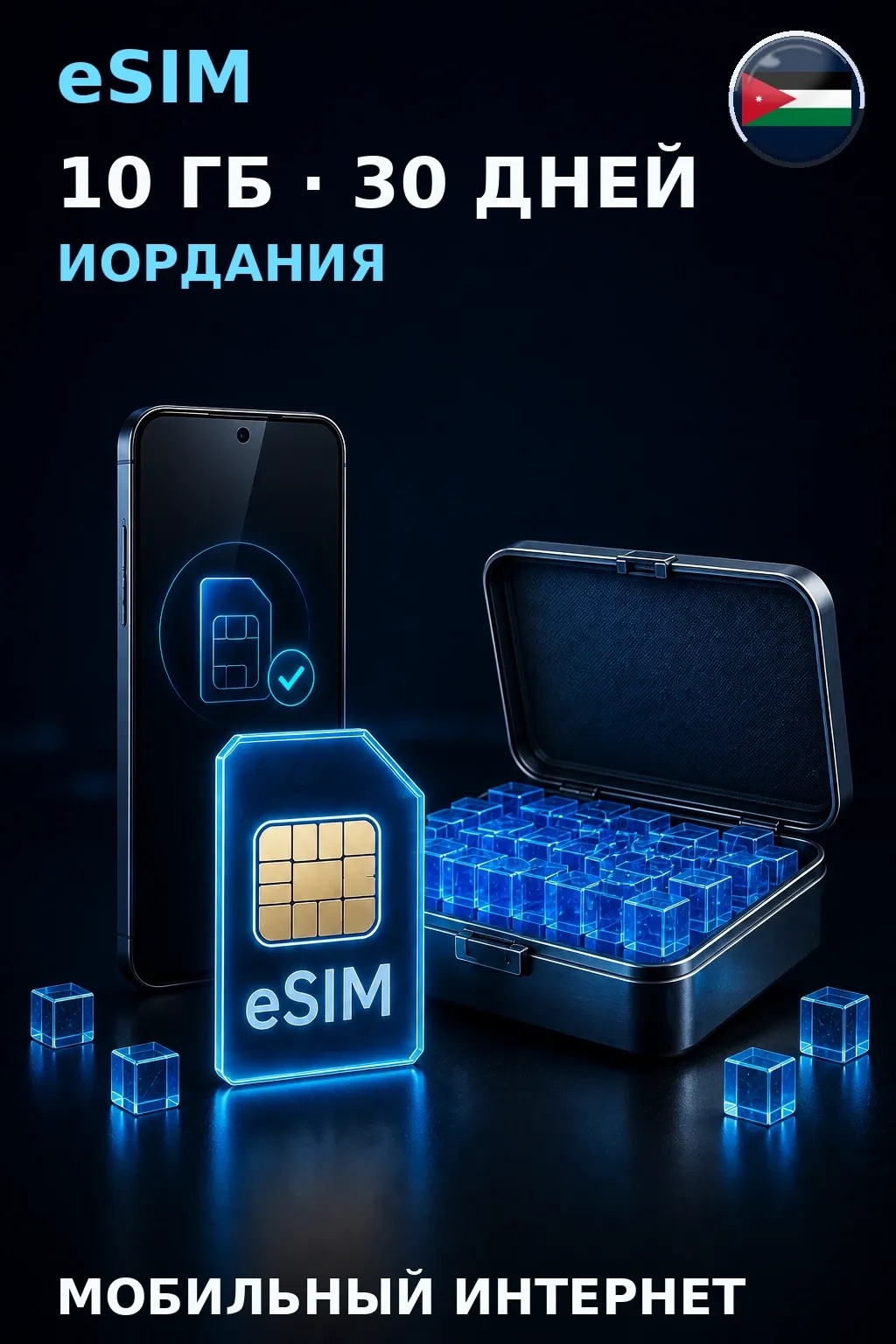 eSIM Иордания — 10 ГБ, 30 дней — интернет
