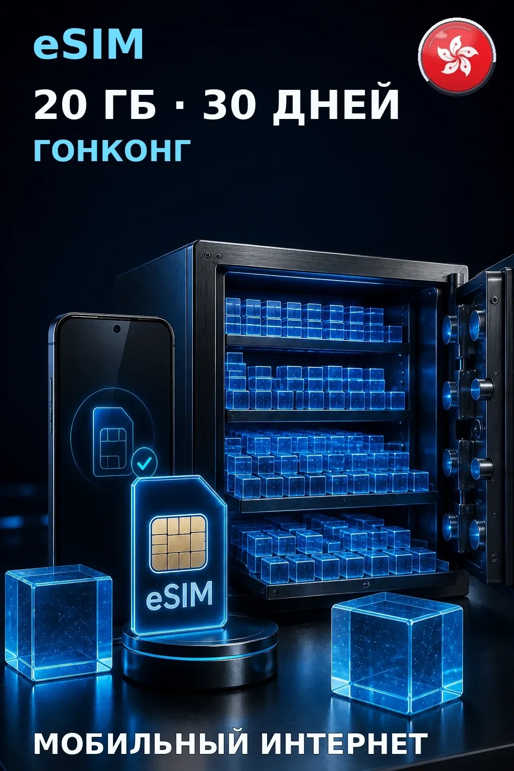eSIM Гонконг — 20 ГБ, 30 дней — интернет
