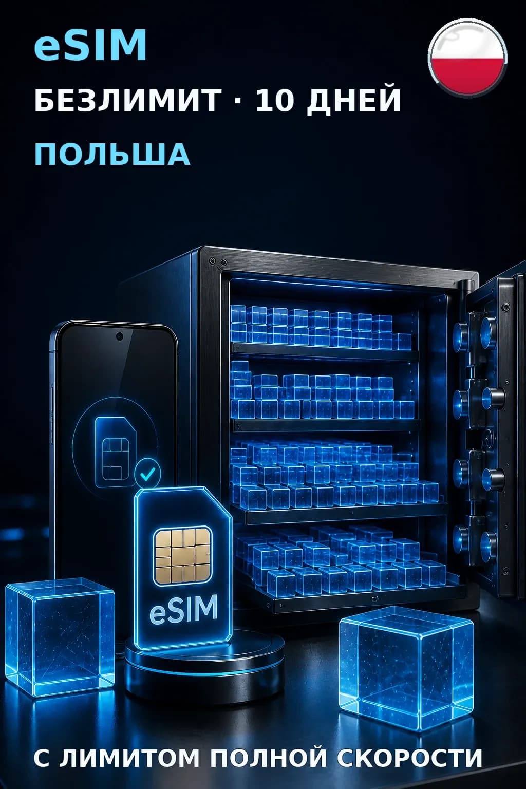 eSIM Польша — БЕЗЛИМИТ, 10 дней — интернет