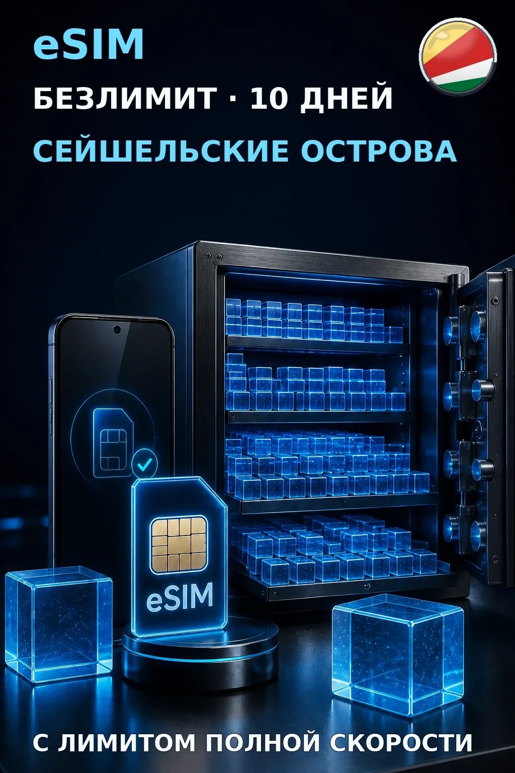 eSIM Сейшельские Острова — БЕЗЛИМИТ, 10 дней — интернет